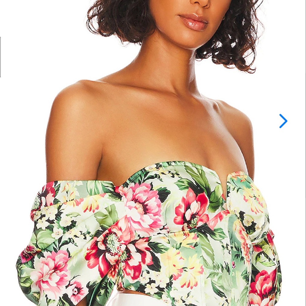 LPA Rae Corset in Green Rosa Floral Size XS